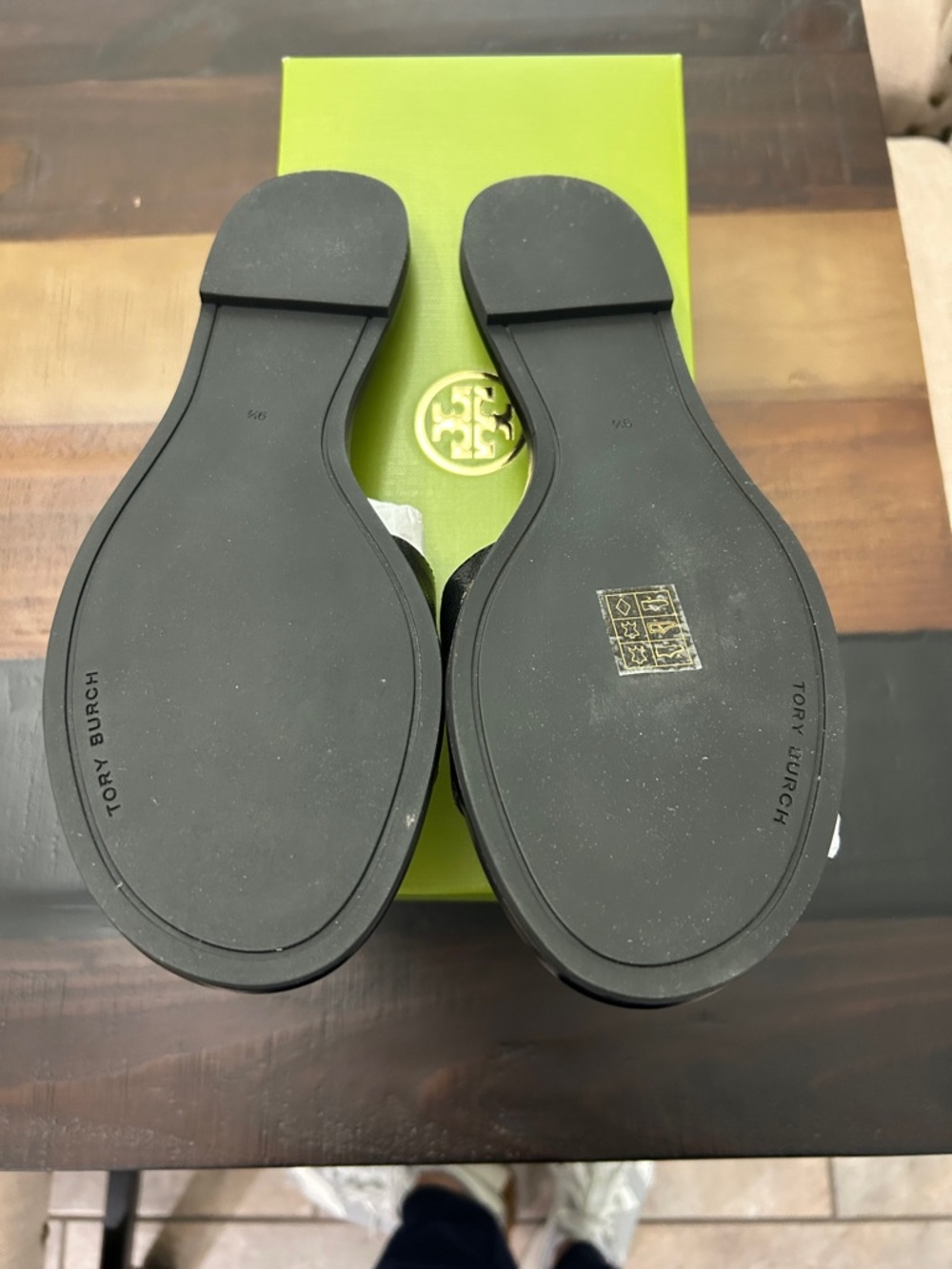 Tory Burch Black Crystal-Embellished Logo Slide Sandals - Picture 3 of 3